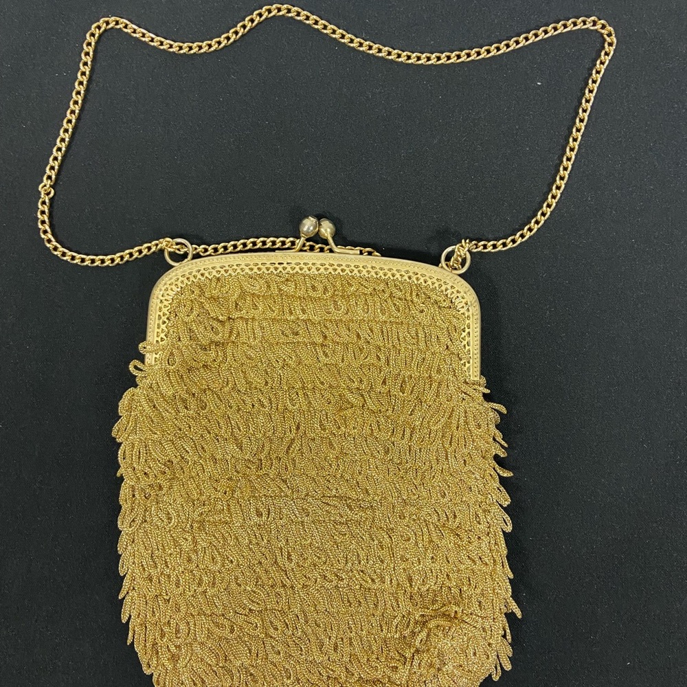 Elegant Gold Beaded Vintage Evening Bag